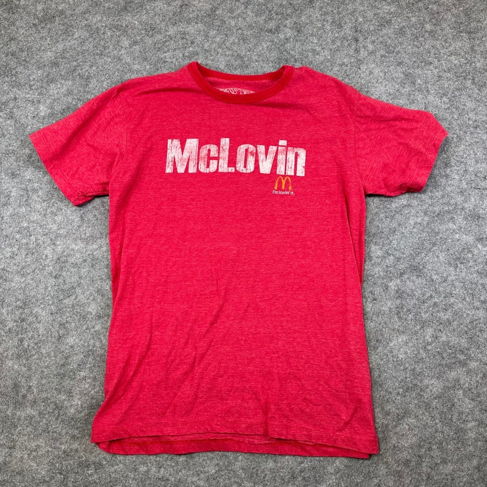 Savvy McLovin T Shirt Mens Medium Red Superbad Movie McDonald's Graphic‎ Tee